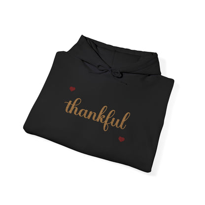 The Thankful Edit1 | Gold Embroidered Thankful Hoodie, maroon hearts (multiple colors)