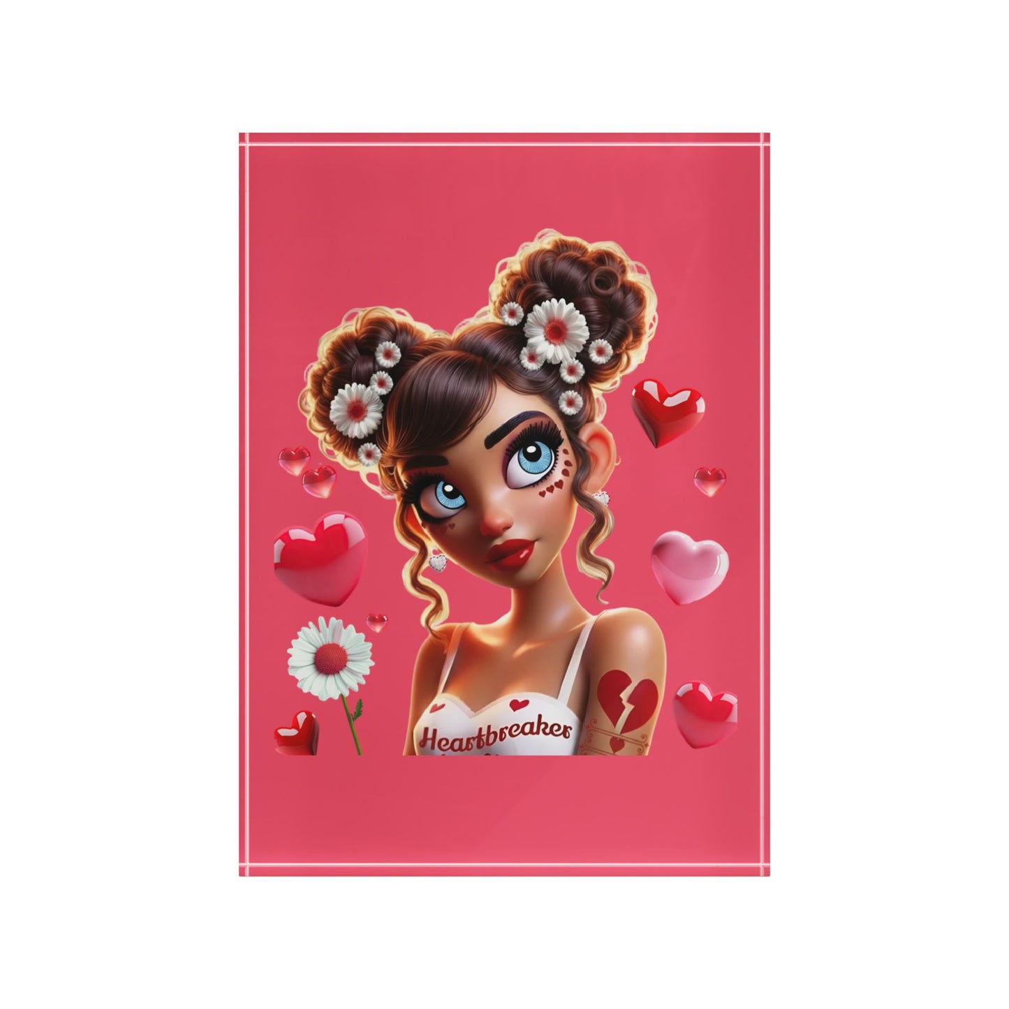 Heartbreaker 1 | Raspberry Acrylic Image Block