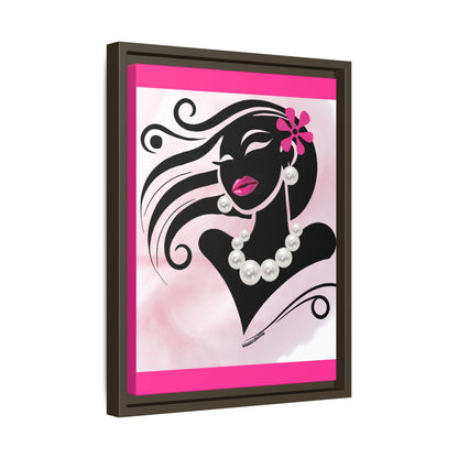 Pearls & Curls 6 | Candy Kiss Framed Matte Canvas Wall Art (black or white frame)
