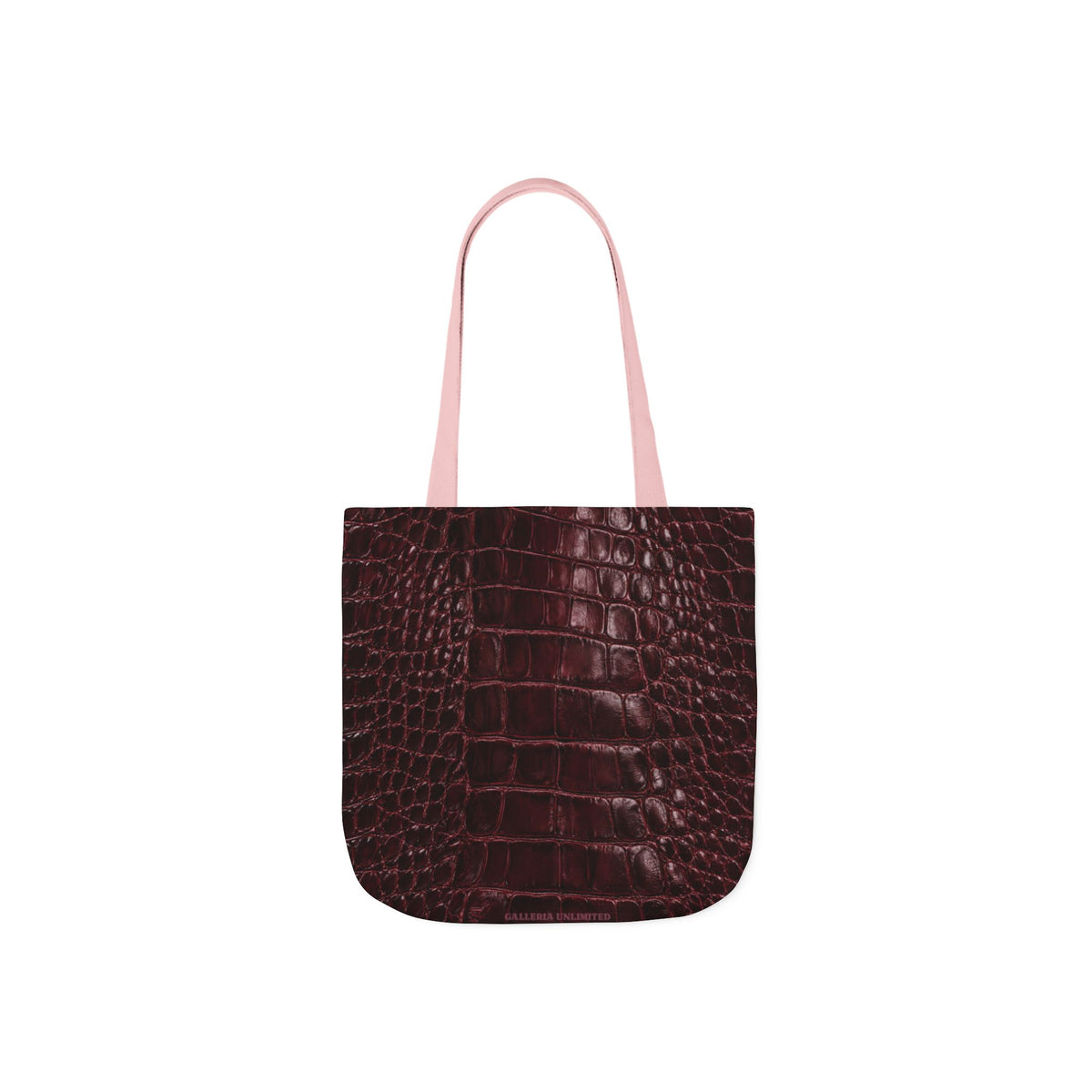 Alligator | Burgundy Print All-Over Pattern Tote Bag (non-textured printed fabric)