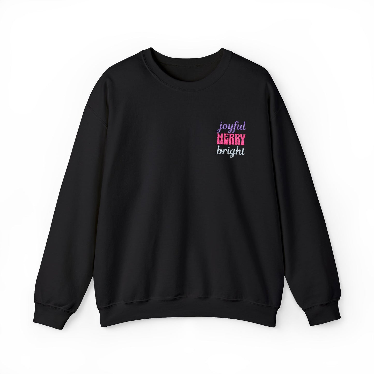 The Joyful Edit2 | Merry & Bright Embroidered Sweatshirt, PINK Palette (multiple colors)
