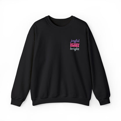 The Joyful Edit2 | Merry & Bright Embroidered Sweatshirt, PINK Palette (multiple colors)