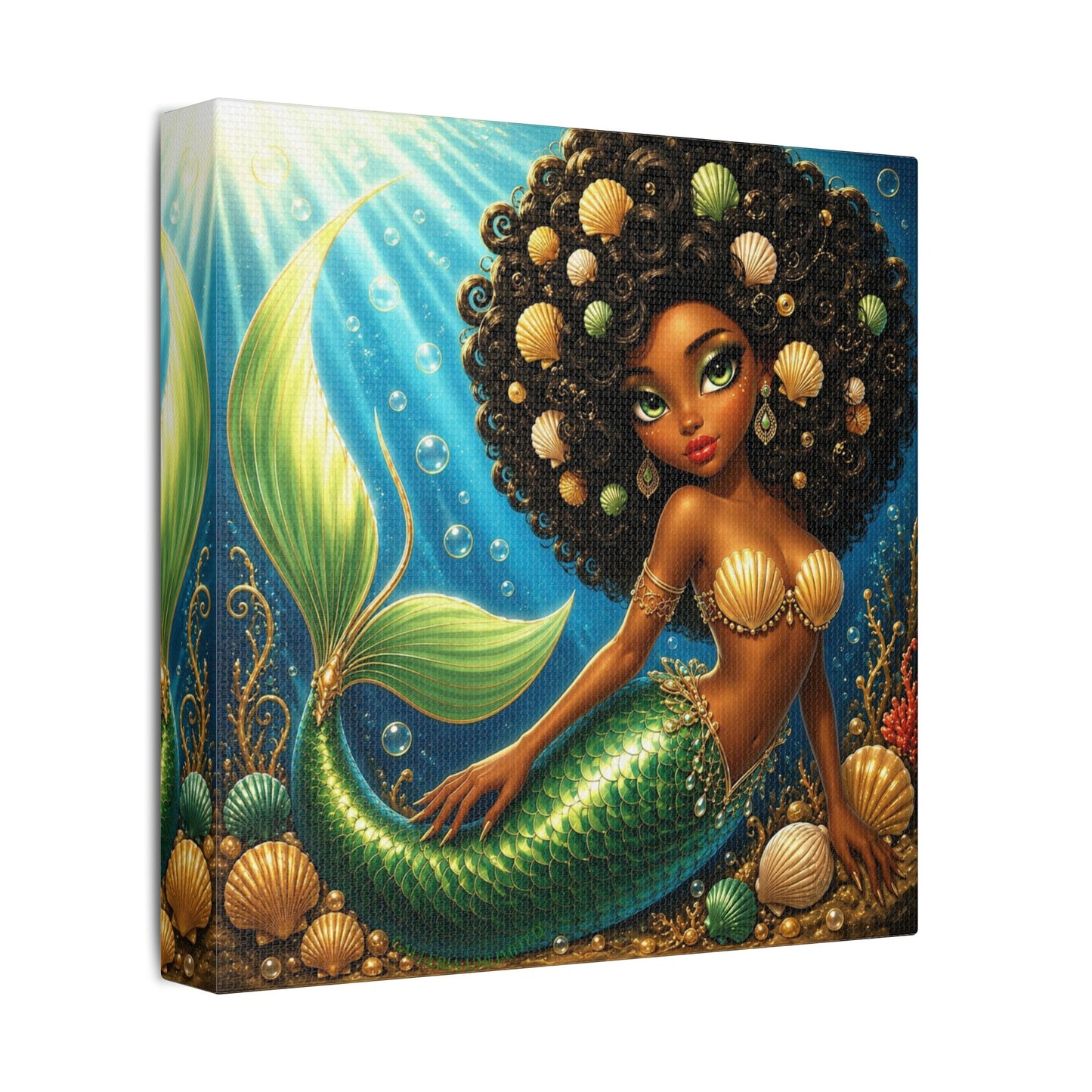 Sirens of the Gilded Sea | Jeweled Reef, Satin Stretched Canvas