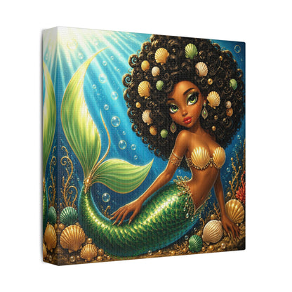 Sirens of the Gilded Sea | Jeweled Reef, Satin Stretched Canvas