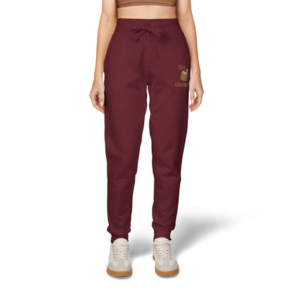 Harvest Haze | Hot Chocolate Gold Embroidered Sweatpants