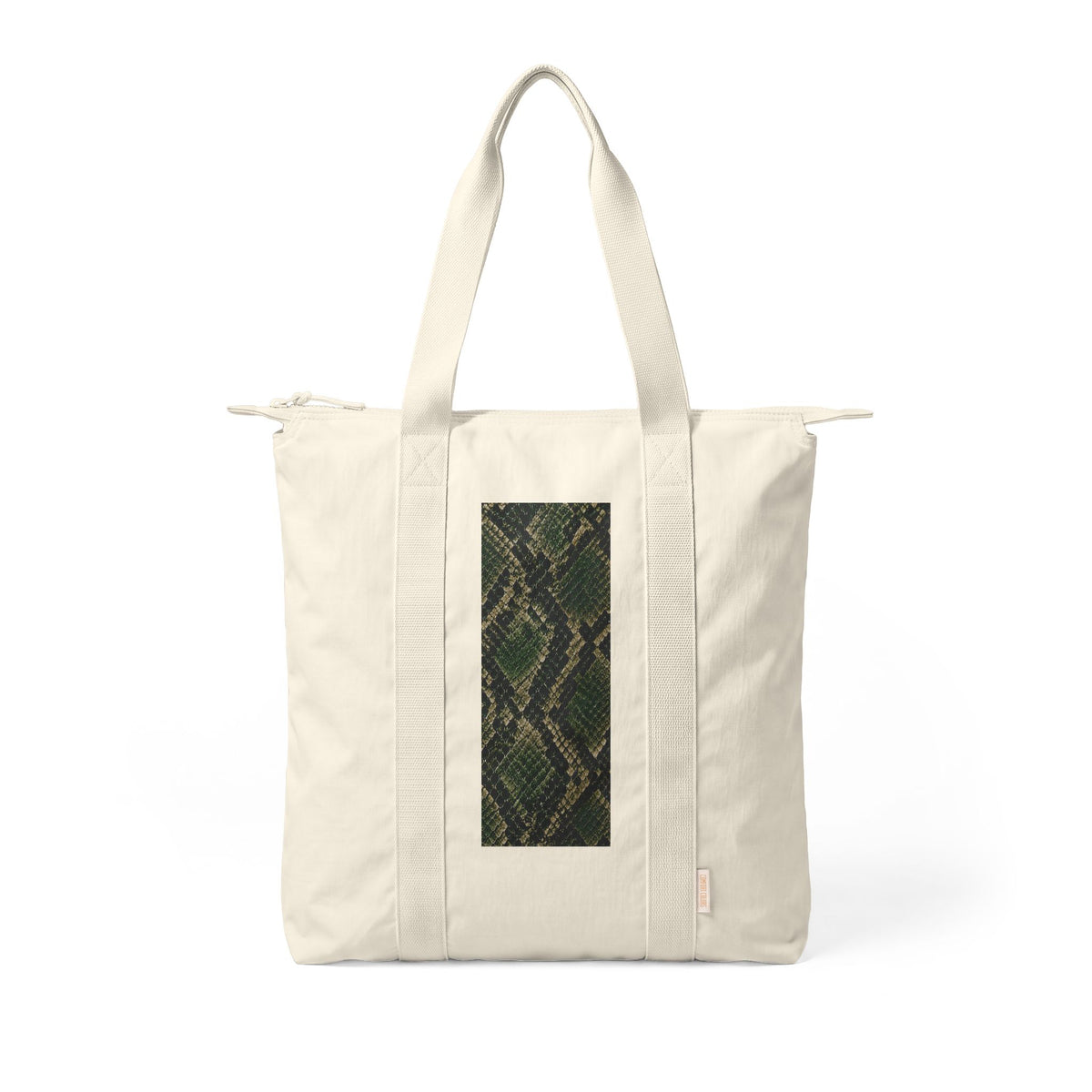 Snake | Olive Green Snakeskin Nomad Print Carry-All Tote
