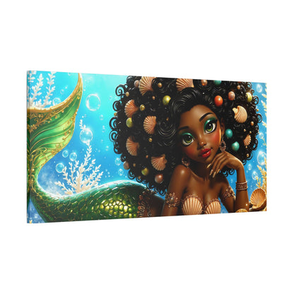 Sirens of the Gilded Sea | Blue Lagoon, Satin Stretched Canvas