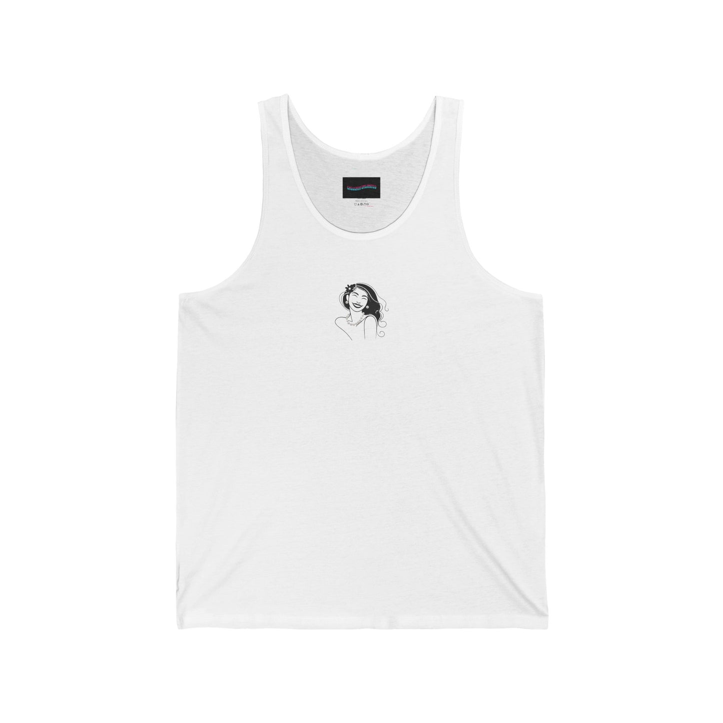 Pearls & Curls 3 | White Jersey Tank