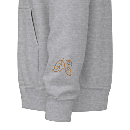 Harvest Haze | 'Cozy Season' Zip Hoodie — Autumn Coffee & Leaves Full-Zip Sweatshirt