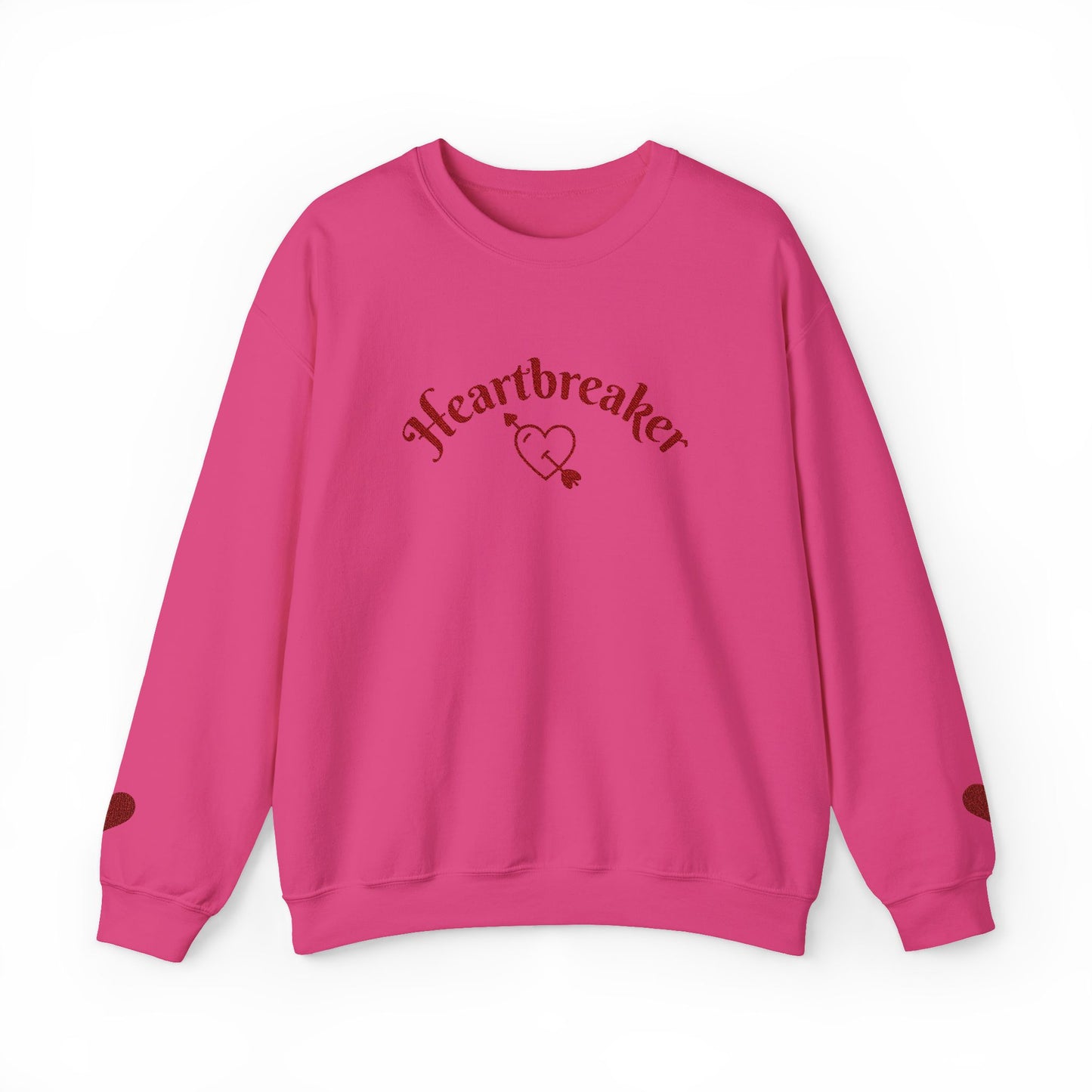 Heartbreaker 0 | Maroon Embroidered Heartbreaker Crewneck Sweatshirt