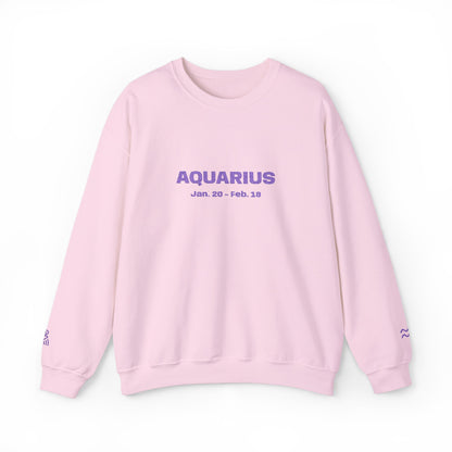 Aquarius | Embroidered Crewneck Sweatshirt (amethyst)