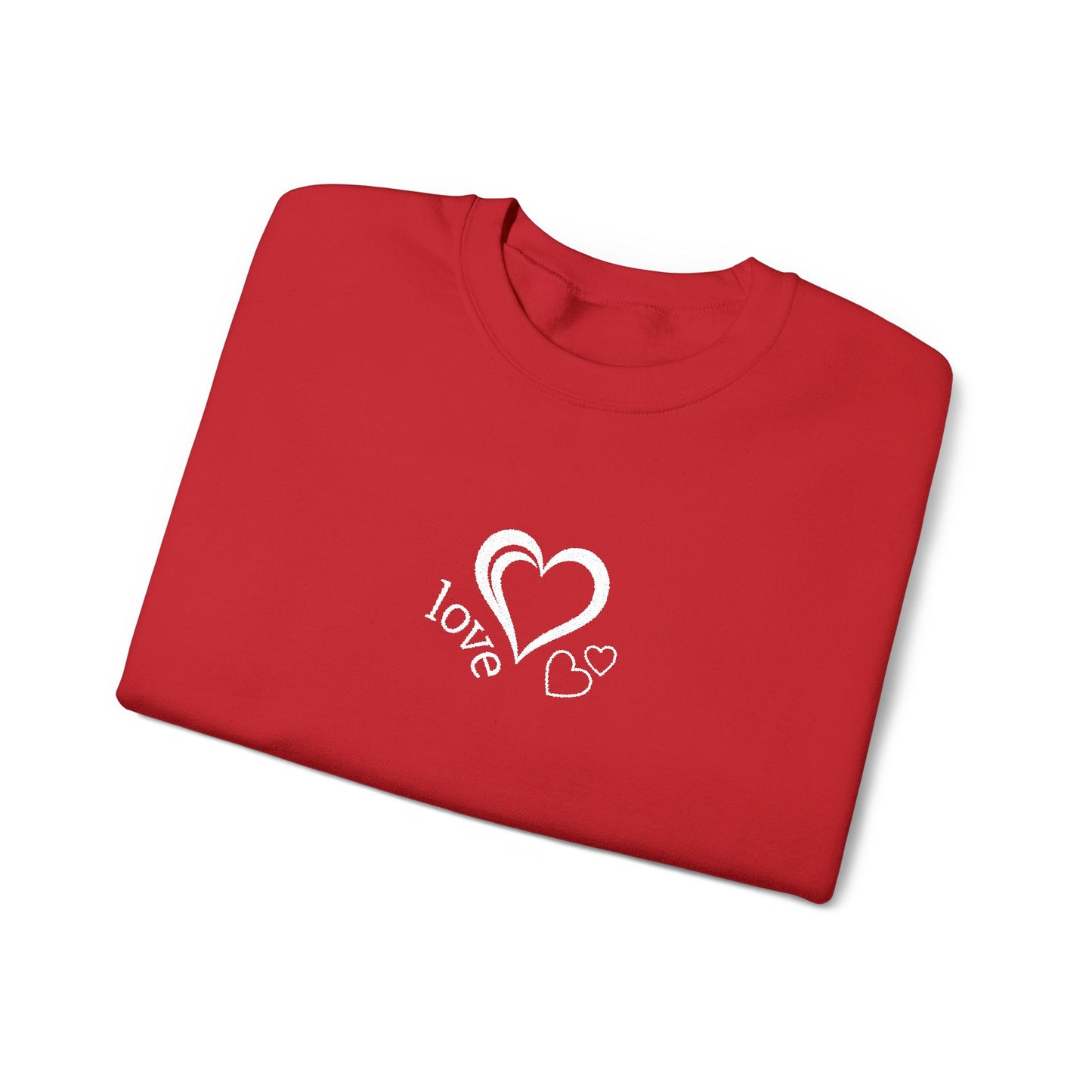 Heartbreaker 0 | White Embroidered Love Crewneck Sweatshirt