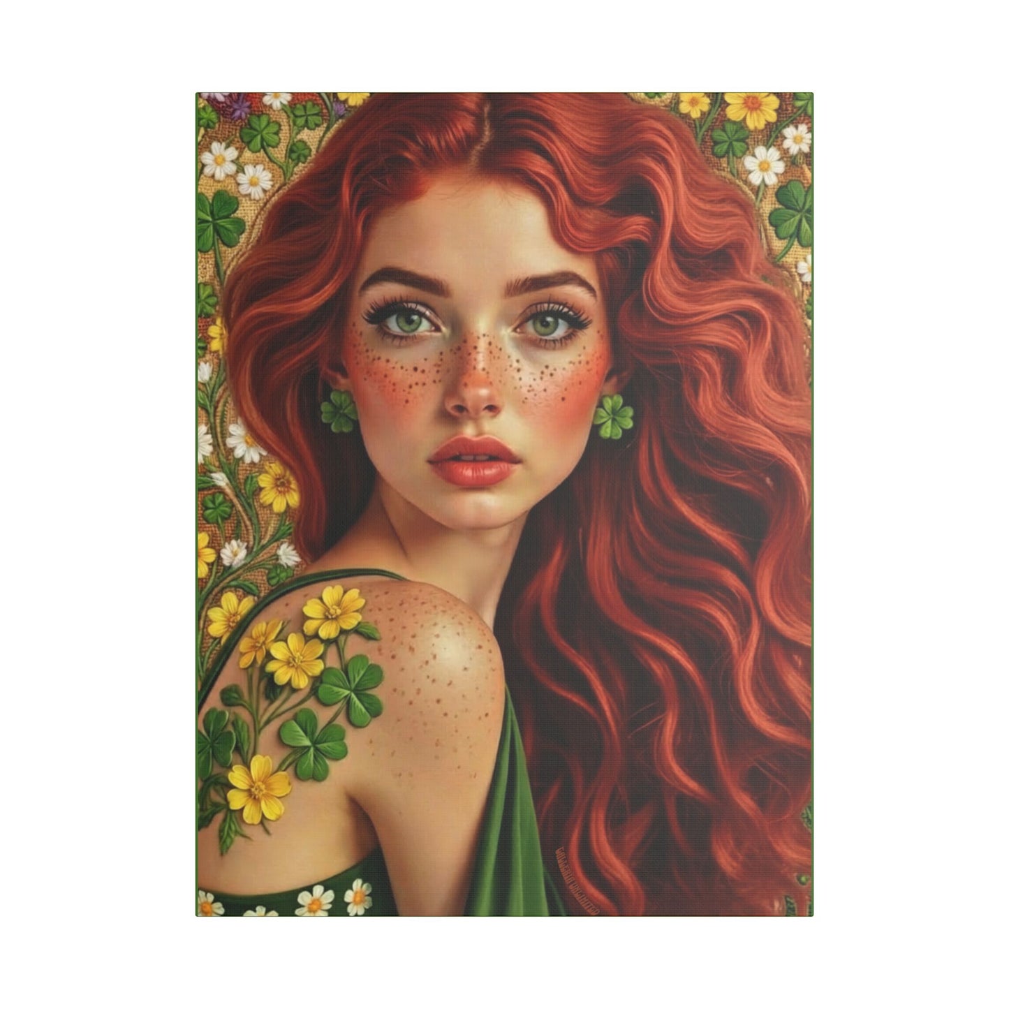 Clovers 5 | Shamrock Enchantress, Stretched Satin Canvas Print