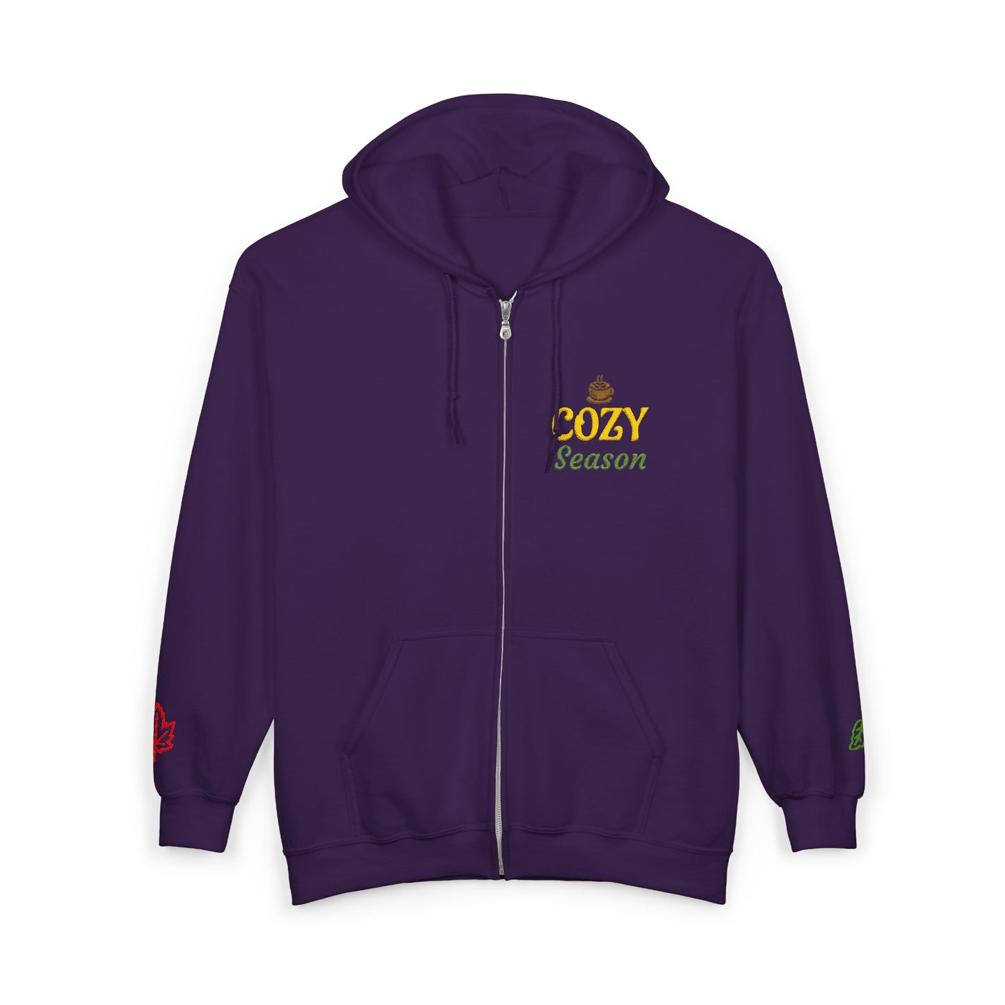 Harvest Haze | 'Cozy Season' Embroidered Zip Hoodie (multiple colors)