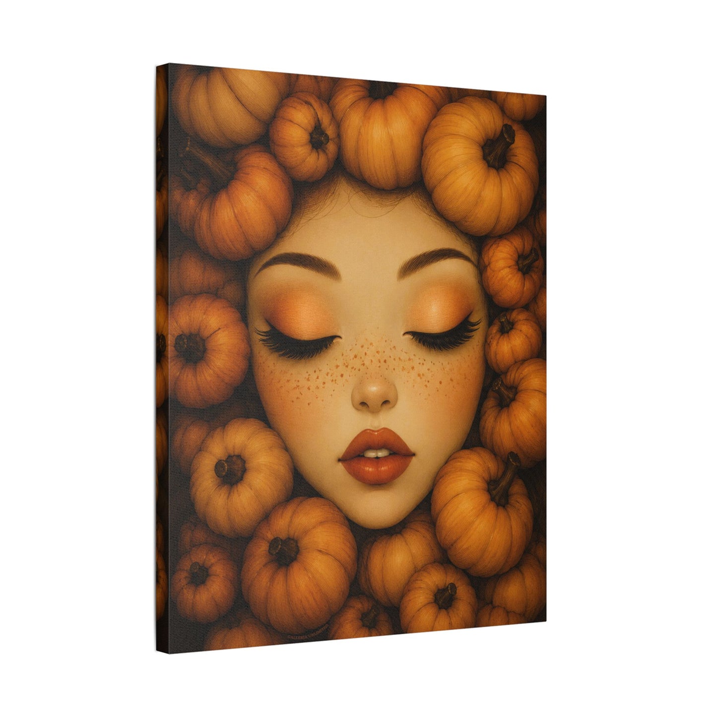 Harvest Muse6 | Pumpkin Enchantment, Satin Stretched Canvas Wall Art