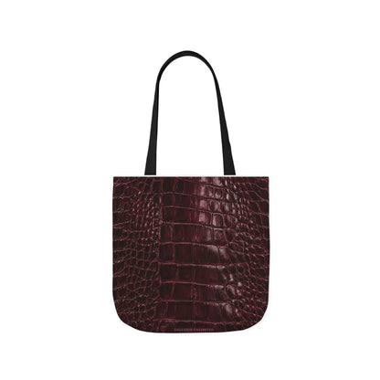 Alligator | Burgundy Print All-Over Pattern Tote Bag (non-textured printed fabric)