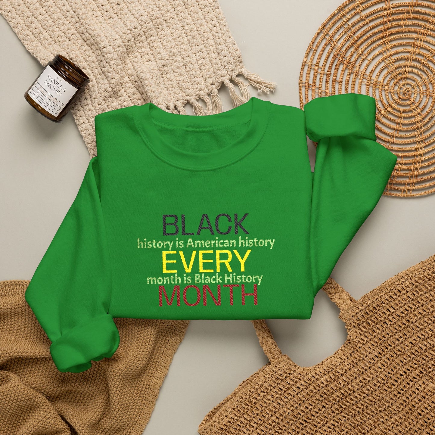 Black History | Black Every Month Crewneck Sweatshirt (green)