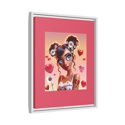 Heartbreaker 1 | Raspberry - Canvas Print, framed matte (multiple sizes/frame colors))