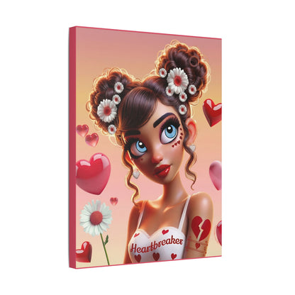 Heartbreaker 1 l Raspberry Satin Stretched Canvas Print