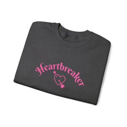 Heartbreaker 0 | Pink Embroidered Heartbreaker Crewneck Sweatshirt