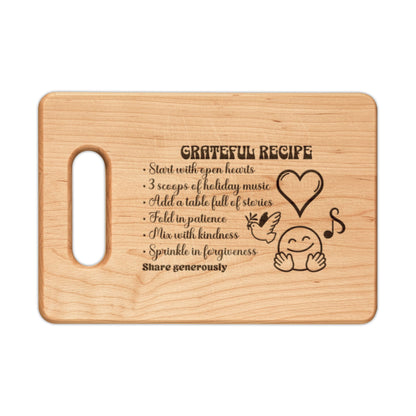 The Cozy Edit4 | "Grateful Recipe" Engraved Wooden Cutting Board (maple or walnut)
