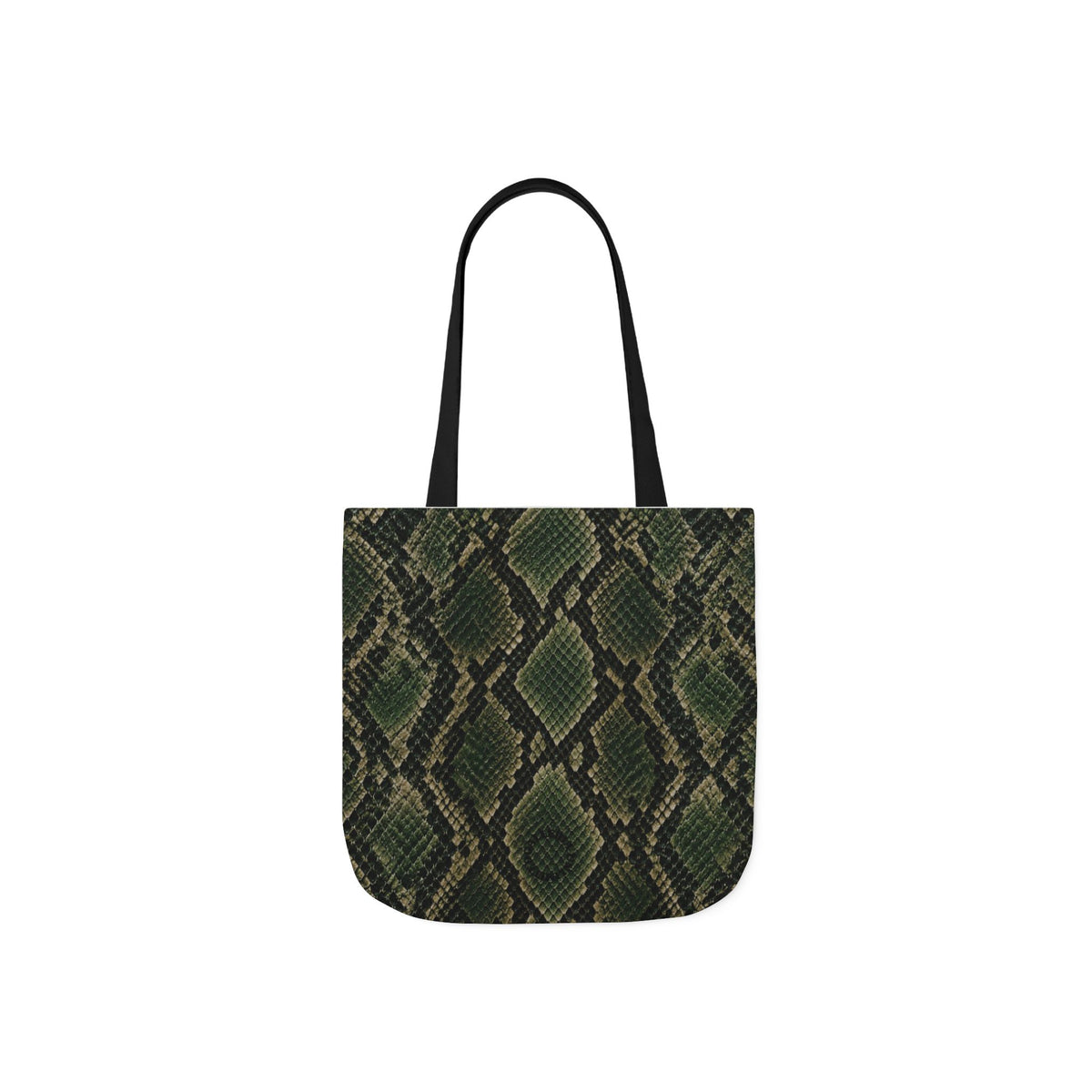 Snake | Olive Snakeskin Pattern Canvas Tote Bag
