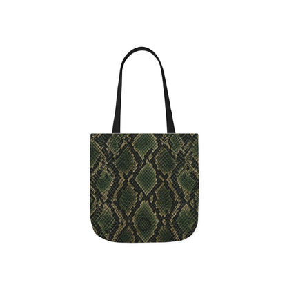Snake | Olive Snakeskin Pattern Canvas Tote Bag