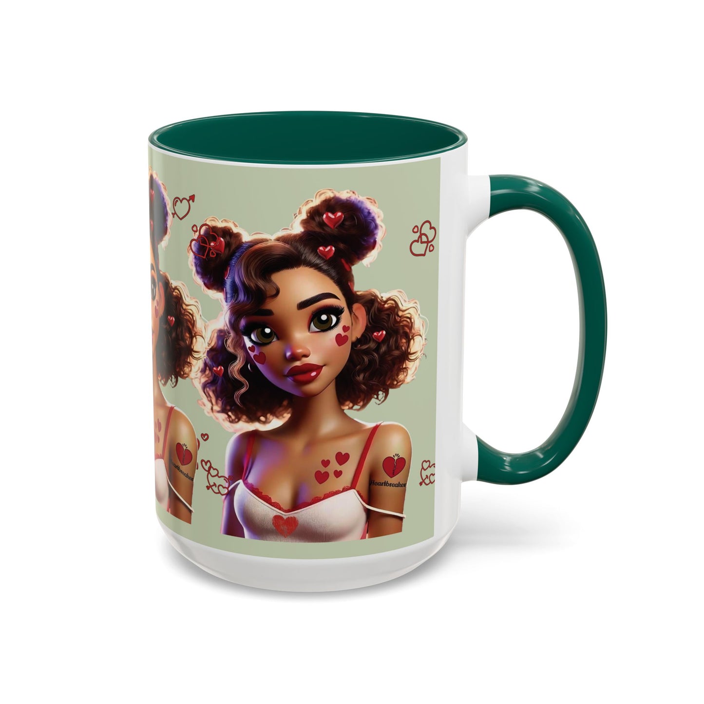 Heartbreaker 2 | Kiwi - Coffee Mug, two-tone, 15 oz (multiple handle colors)
