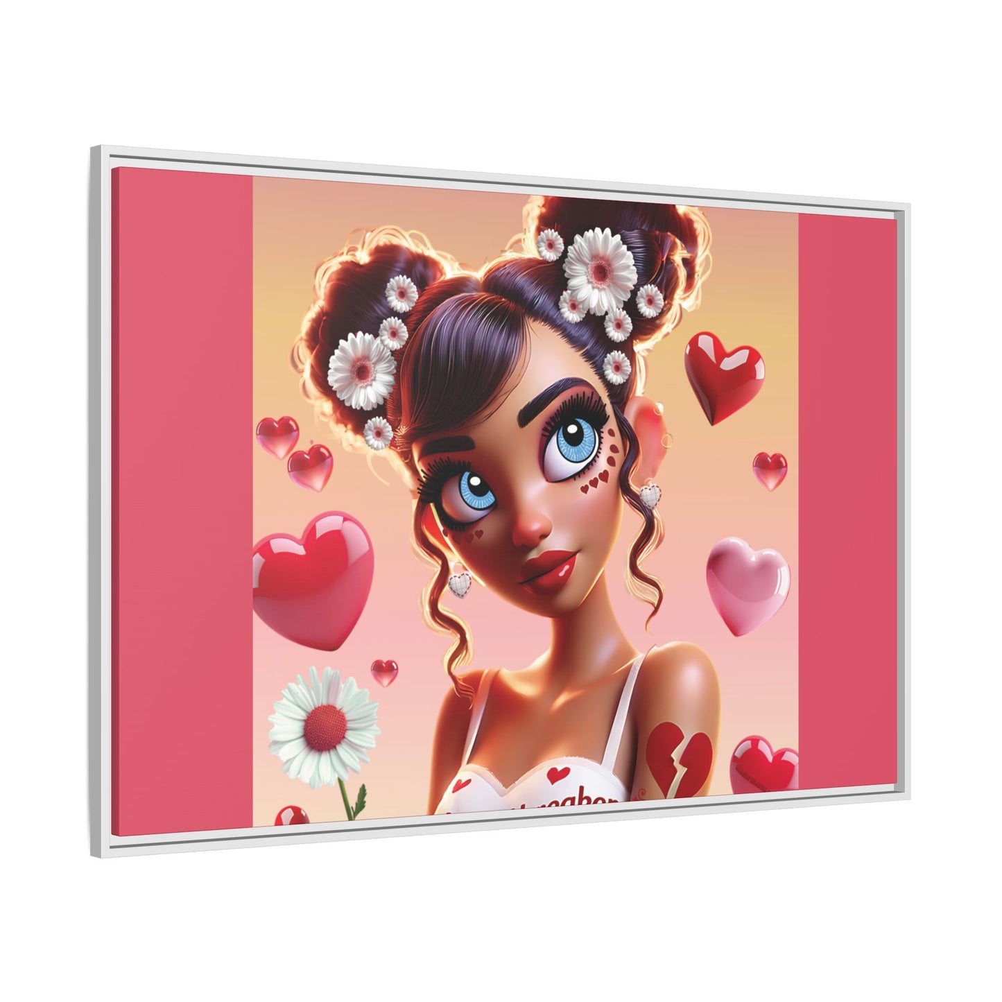 Heartbreaker 1 | Raspberry - Canvas Print, framed matte (multiple sizes/frame colors))