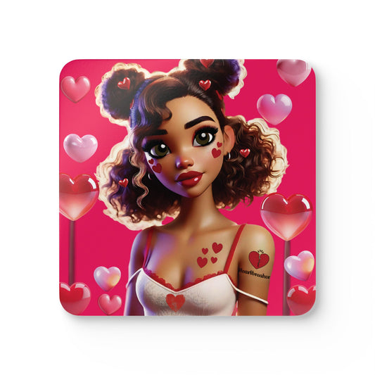 Heartbreaker 2 | Watermelon - Corkwood Coaster Set