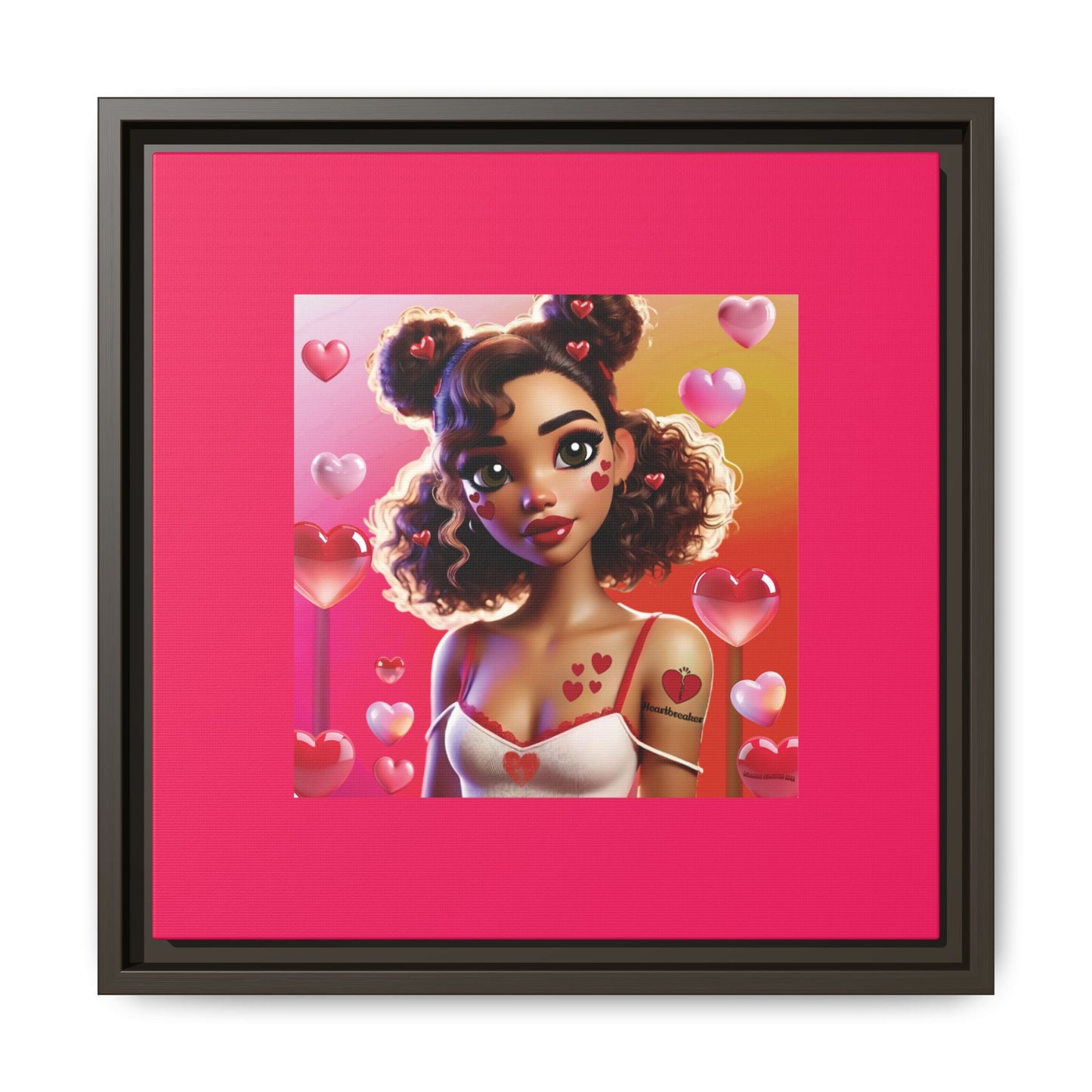 Heartbreaker 2 | Watermelon - Canvas Print, framed matte (multiple sizes/multiple frame colors)