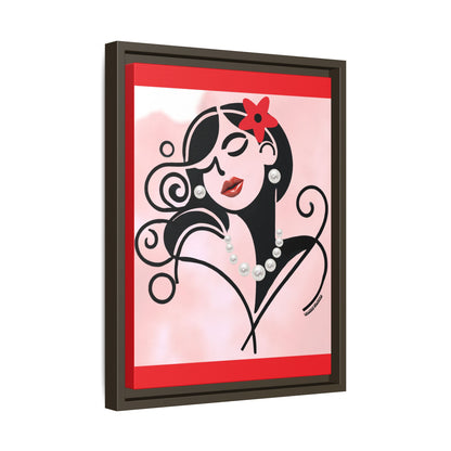 Pearls & Curls 4 | Cherry Kiss Framed Matte Canvas Wall Art (black or white frame)