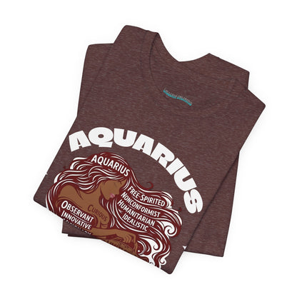 Aquarius| Word Art Graphic Tee (garnet) -- "Aquarius" Definition on Back
