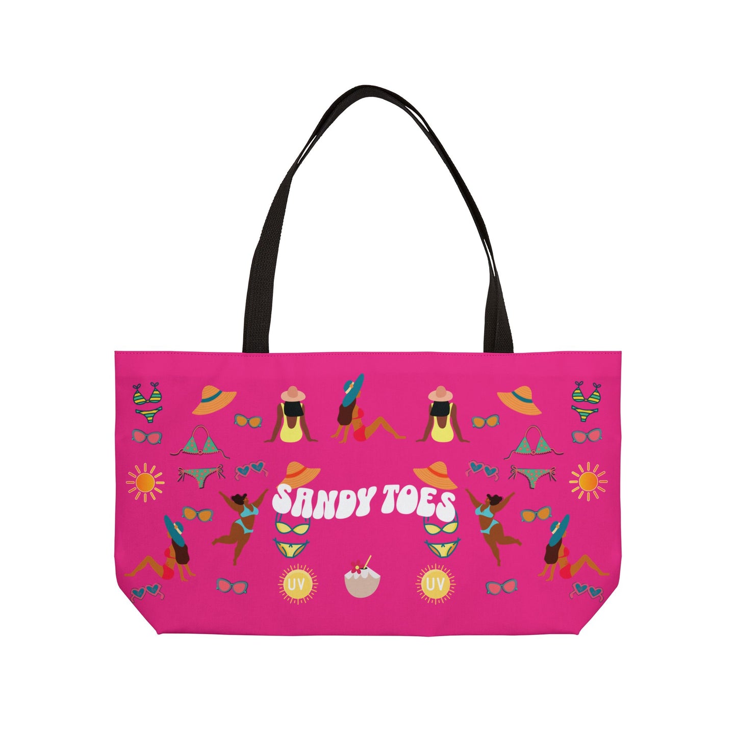 Sandy Toes | Passion Fruit Two-Sided Weekender Tote Bag (black girl)