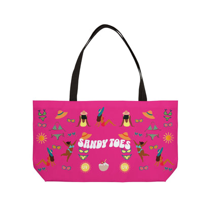 Sandy Toes | Passion Fruit Two-Sided Weekender Tote Bag (black girl)