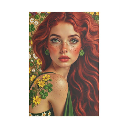 Clovers 5 | Shamrock Enchantress, Stretched Satin Canvas Print
