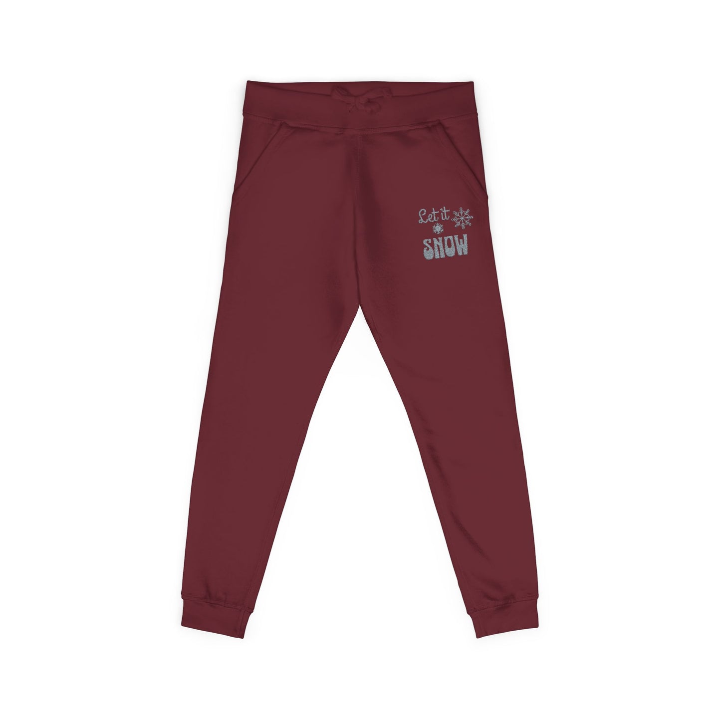 The Cozy Edit2 | Embroidered "Let It Snow" Fleece Lounge Joggers (multiple colors)