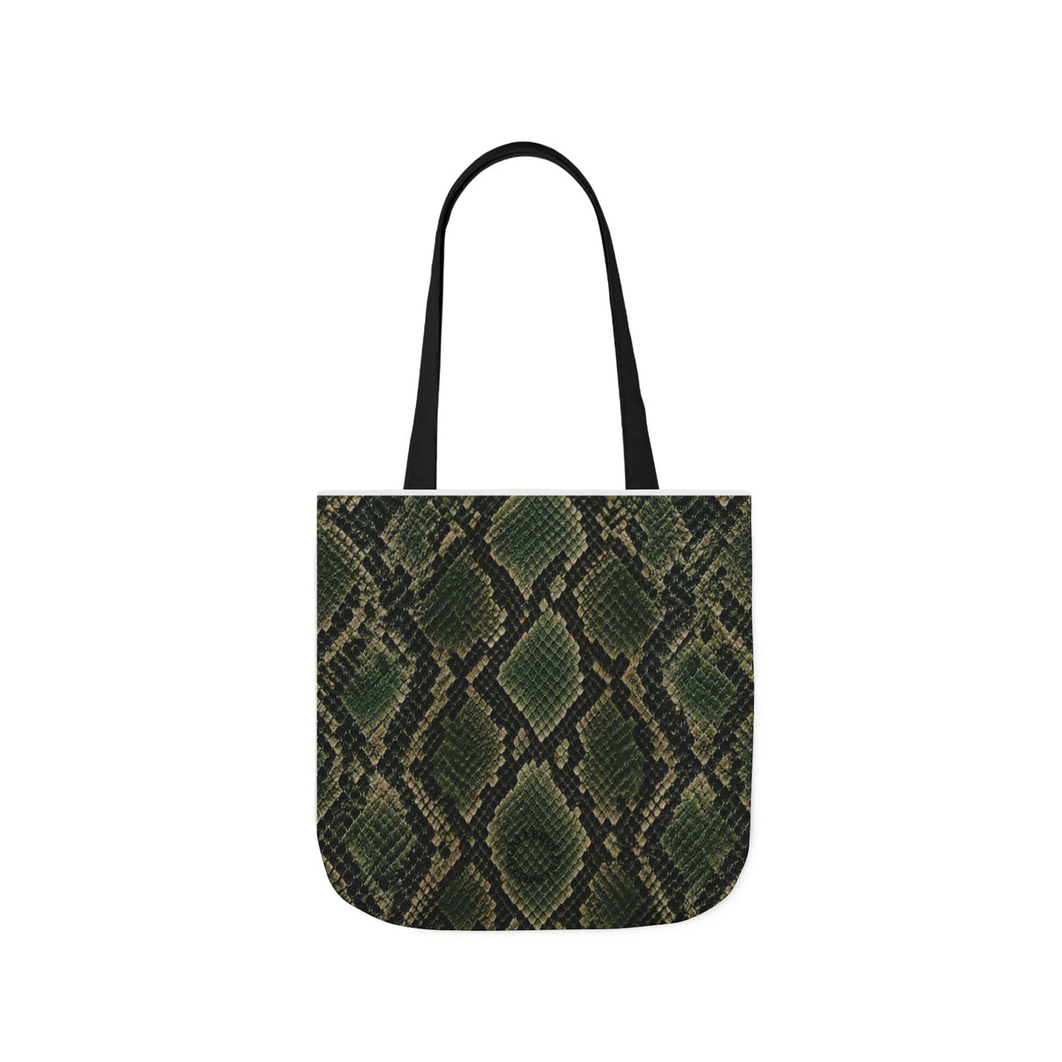 Snake | Olive Snakeskin Pattern Canvas Tote Bag
