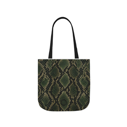 Snake | Olive Snakeskin Pattern Canvas Tote Bag