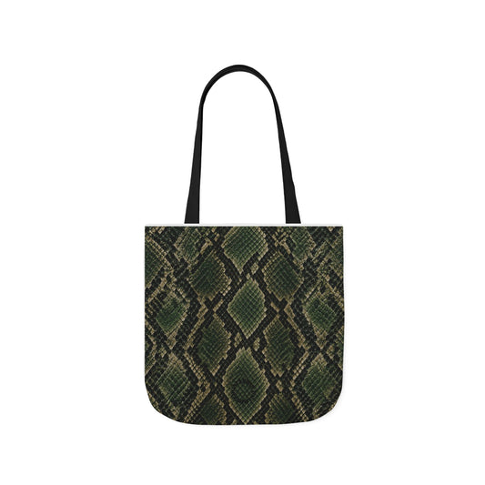 Snake | Olive Snakeskin Pattern Canvas Tote Bag