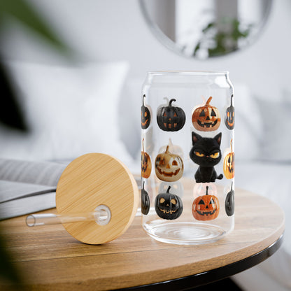 Harvest Haze 0 | Black Cat Halloween Sipper Glass (16 oz)