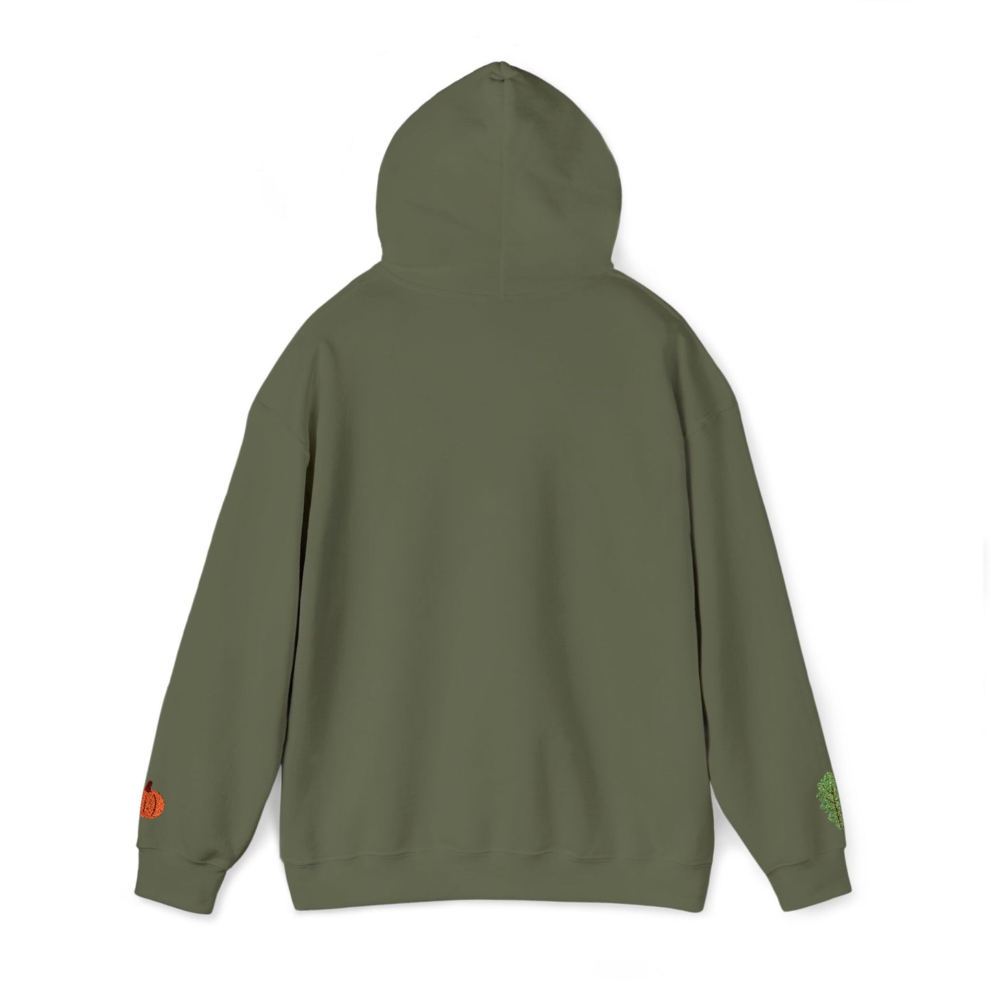 The Thankful Edit1 | Light Green Embroidered Thankful Hoodie, maroon hearts (multiple colors)