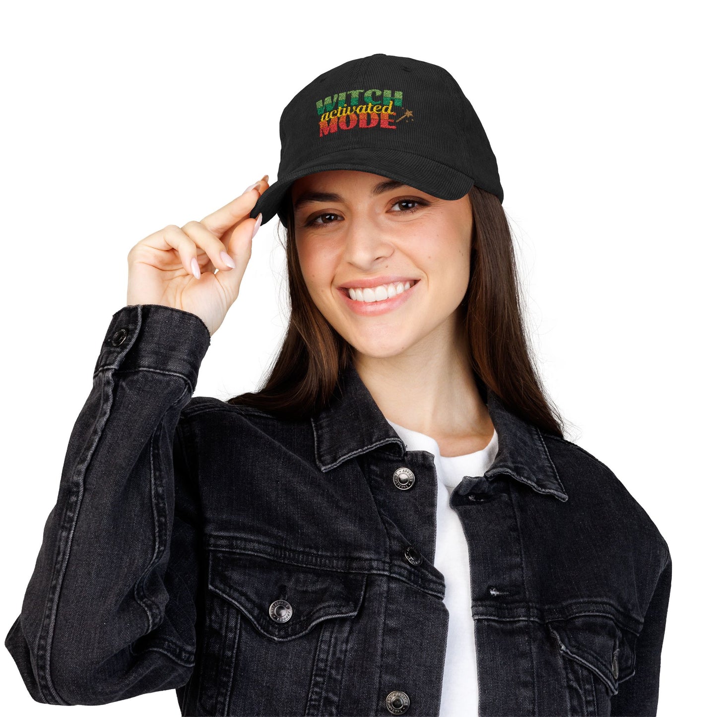 The Spooky Edit3 - Witch Mode Embroidered Corduroy Cap (multiple colors)