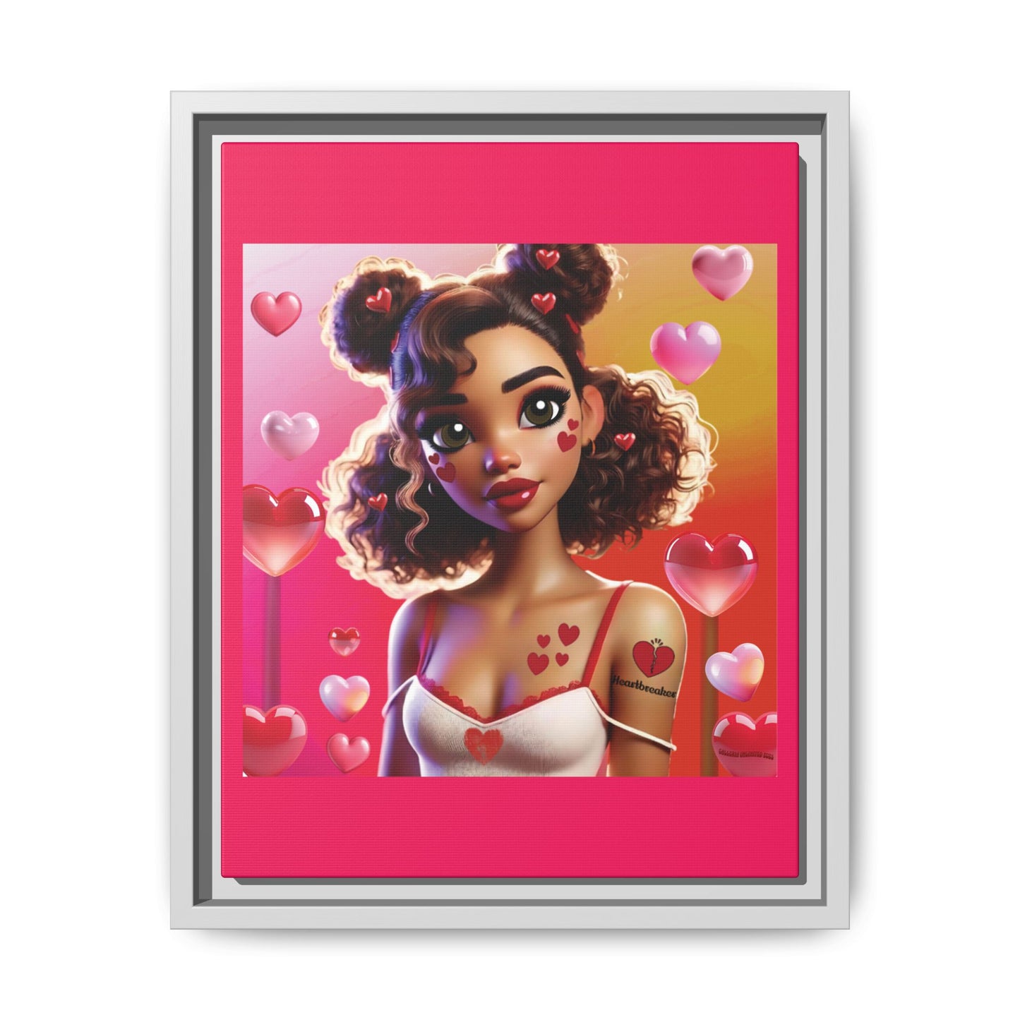 Heartbreaker 2 | Watermelon - Canvas Print, framed matte (multiple sizes/multiple frame colors)