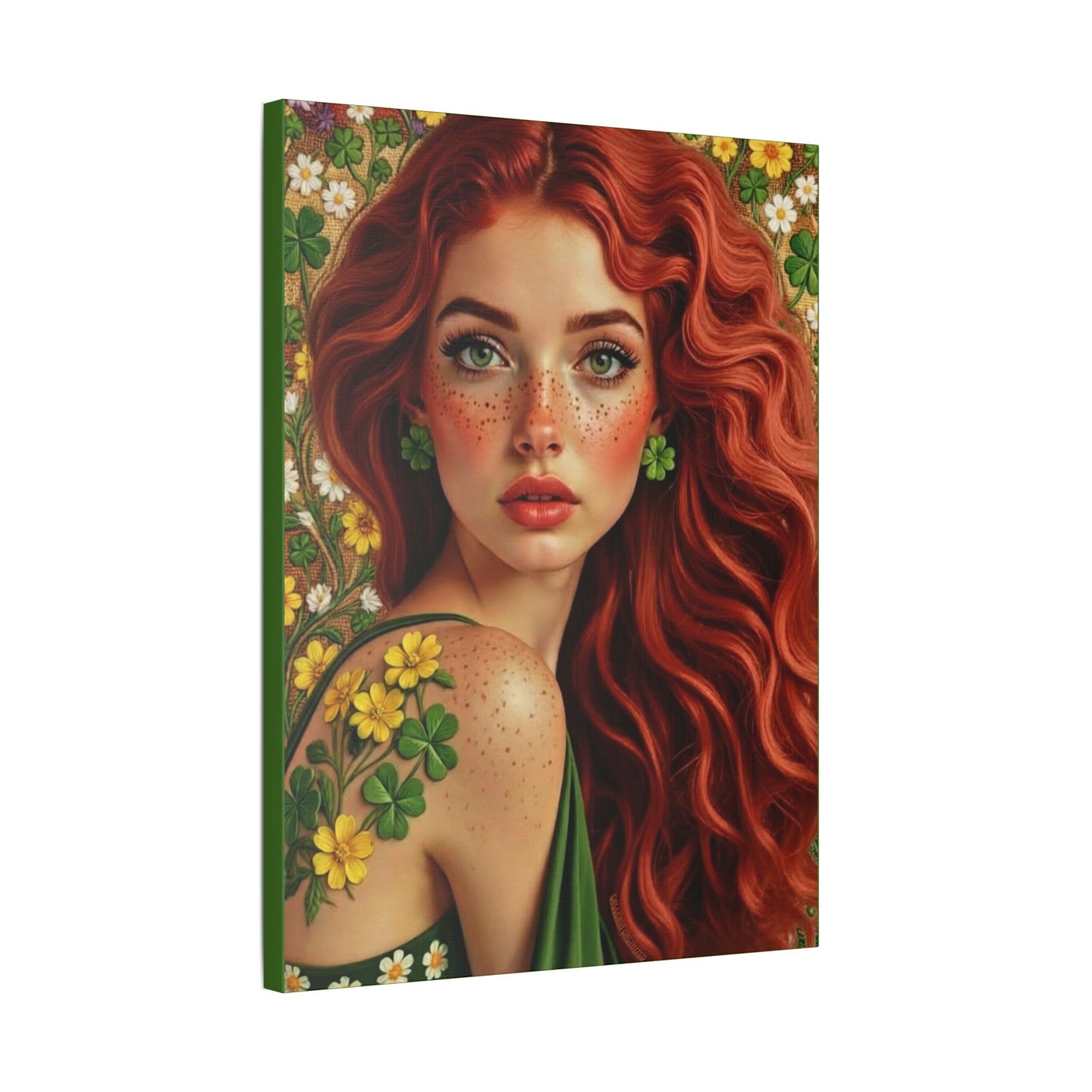 Clovers 5 | Shamrock Enchantress, Stretched Satin Canvas Print
