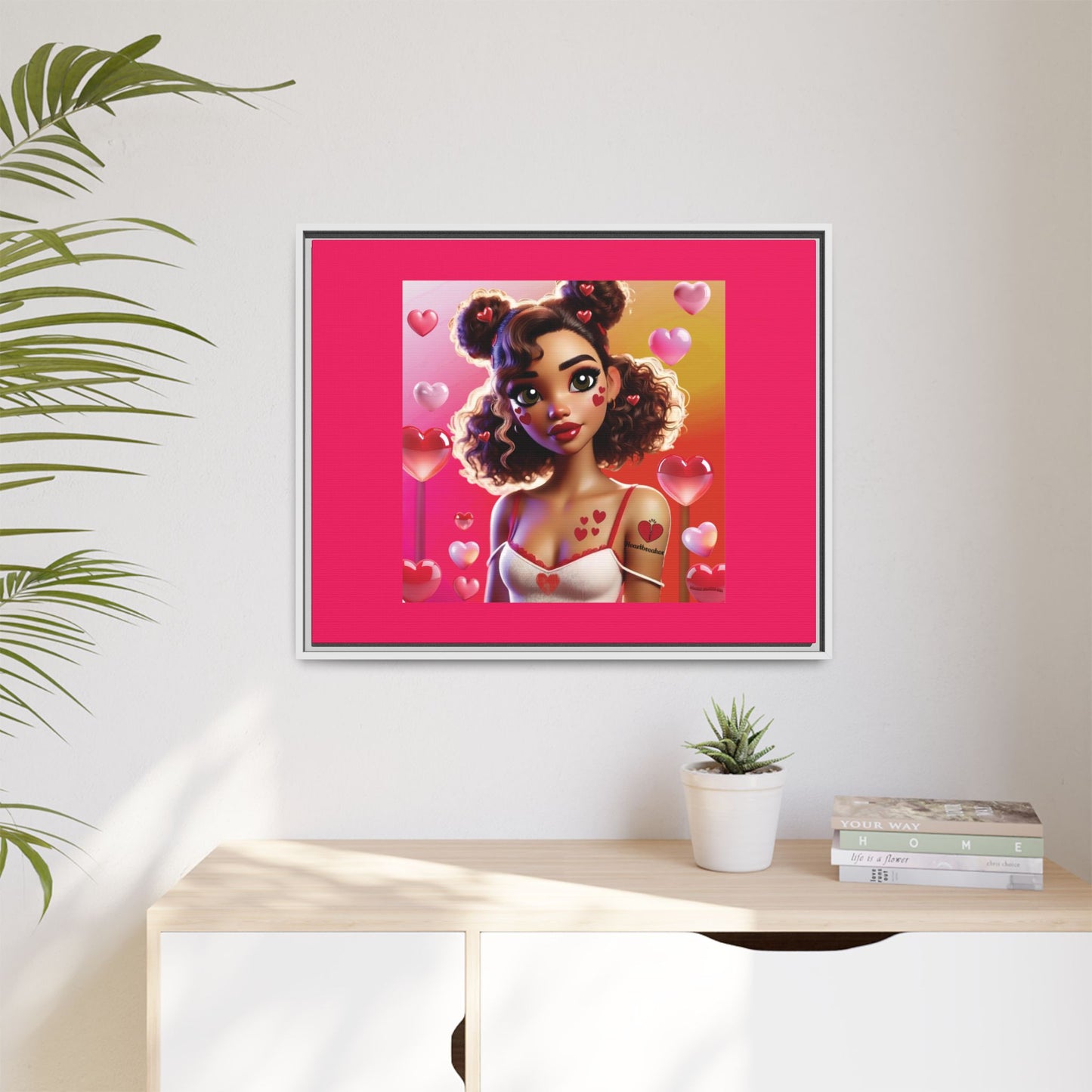 Heartbreaker 2 | Watermelon - Canvas Print, framed matte (multiple sizes/multiple frame colors)