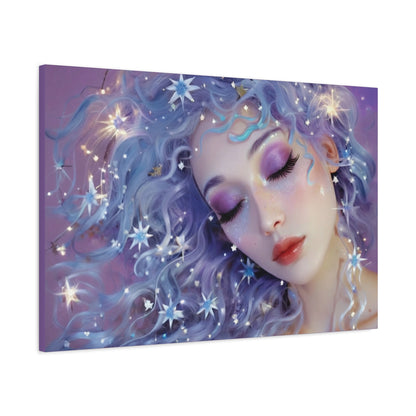 Winter Fantasy2 | Celestial Maiden Slumber Matte Canvas Print