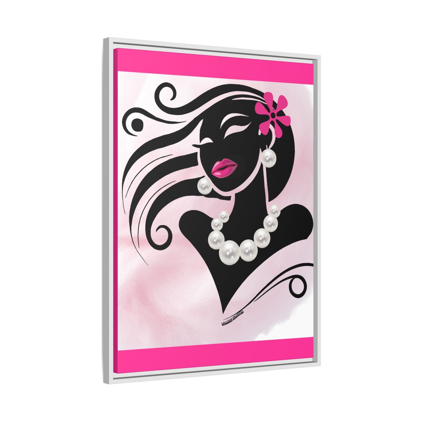 Pearls & Curls 6 | Candy Kiss Framed Matte Canvas Wall Art (black or white frame)