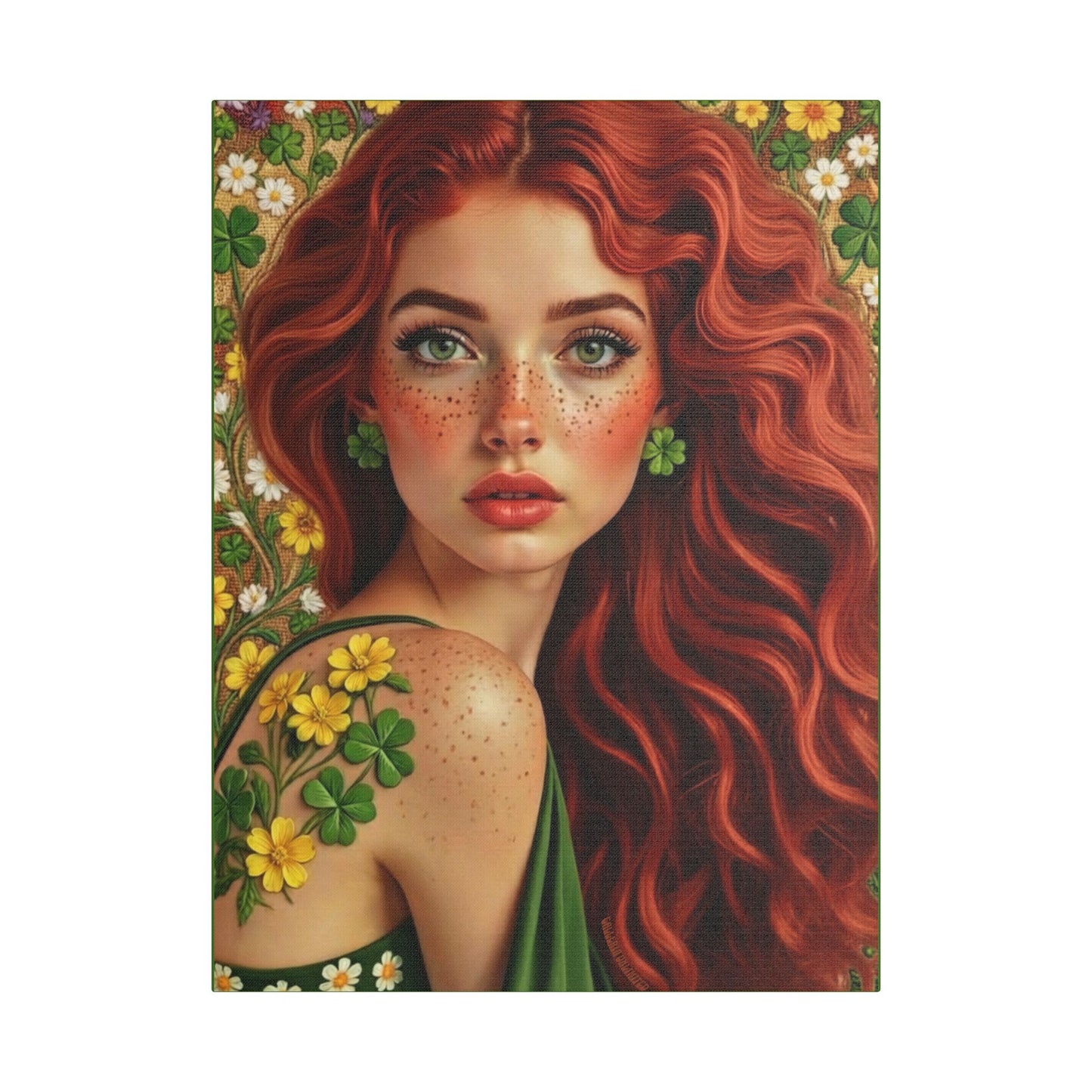 Clovers 5 | Shamrock Enchantress, Stretched Satin Canvas Print