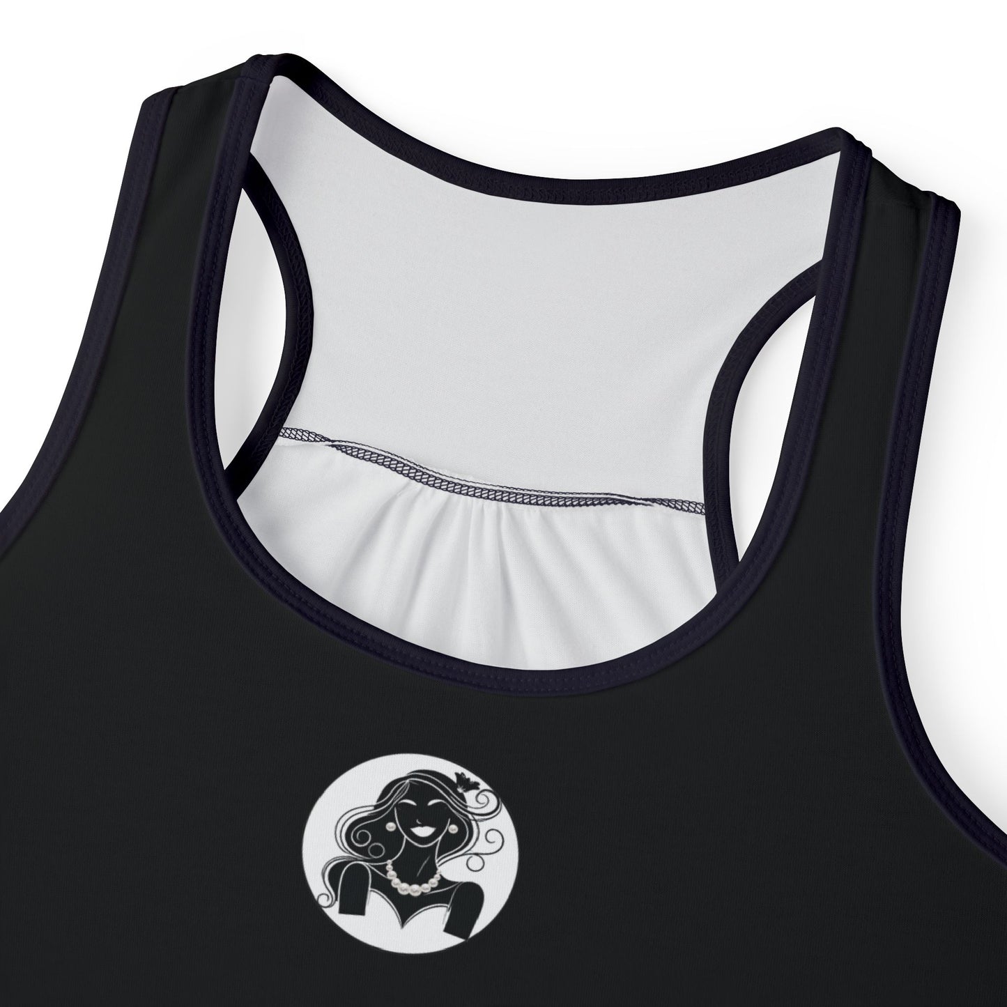 Pearls & Curls1 | Black - Plain Ringer Tank (black or white trim)
